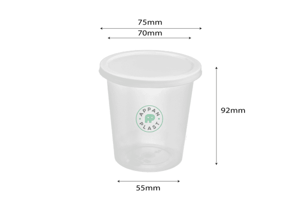 250ml Glass Round With Lid Container
