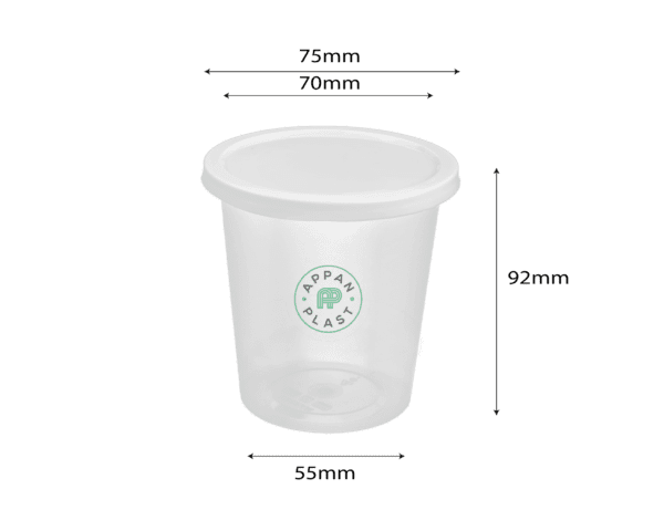 250ml Glass Round With Lid Container